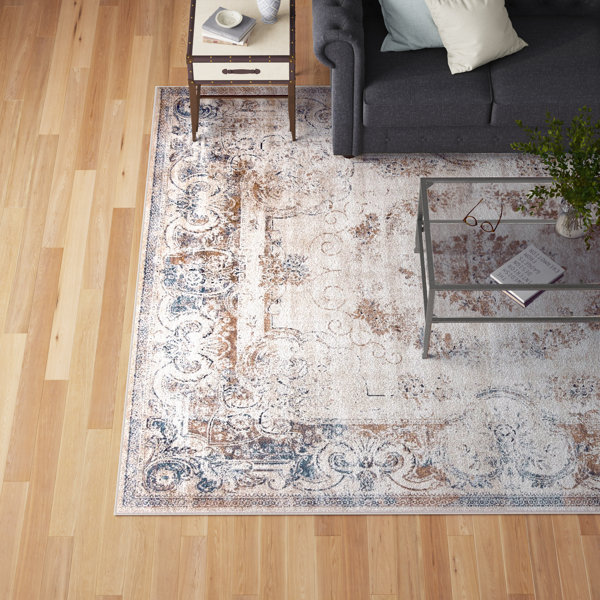 Three Posts™ Langham Oriental Area Rug in Beige/Brown/Gray/Blue